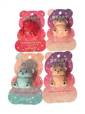 Beary Cute Bundle Hydrating Lip Balm 4 New in Package